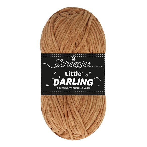 Scheepjes Little Darling - Chenille DK Polyester Yarn 404 Teddy Bear | Knitting yarn shop / dzijas veikals