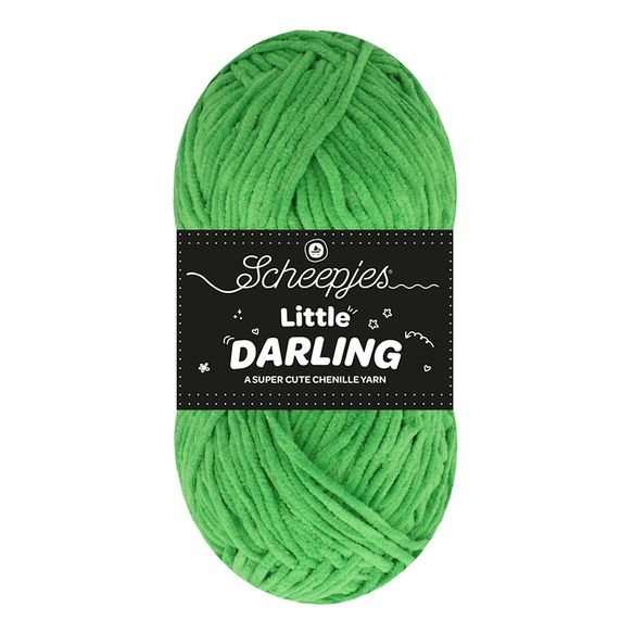 Scheepjes Little Darling - Chenille DK Polyester Yarn 407 Froggy | Knitting yarn shop / dzijas veikals