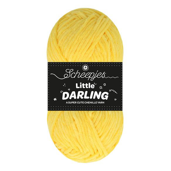 Scheepjes Little Darling - Chenille DK Polyester Yarn 421 Lemon | Knitting yarn shop / dzijas veikals