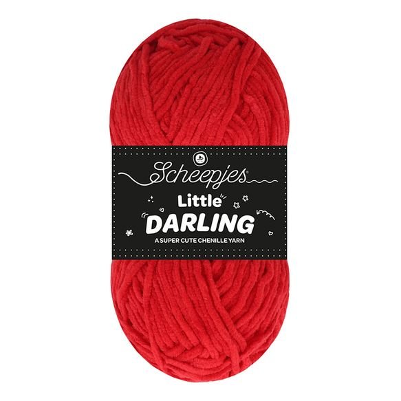 Scheepjes Little Darling - Chenille DK Polyester Yarn 427 Cherry | Knitting yarn shop / dzijas veikals