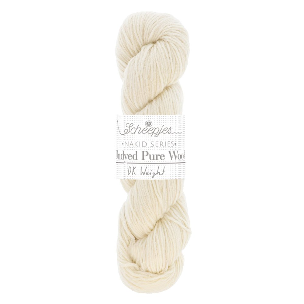 Scheepjes Nakid Series Undyed Pure Wool in 3 different weights: DK, Fingering, Sport DK | Knitting yarn shop / dzijas veikals