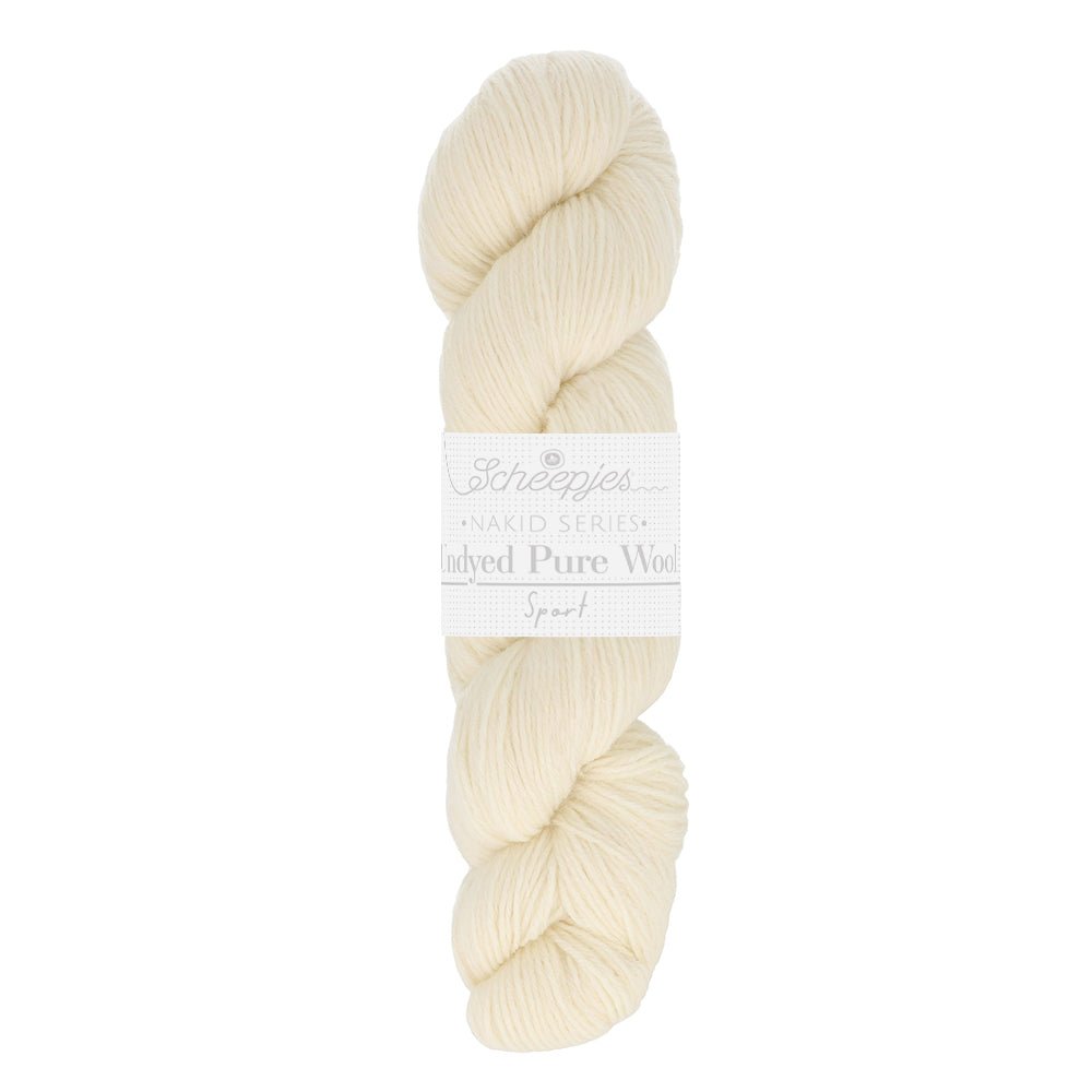 Scheepjes Nakid Series Undyed Pure Wool in 3 different weights: DK, Fingering, Sport Sport | Knitting yarn shop / dzijas veikals