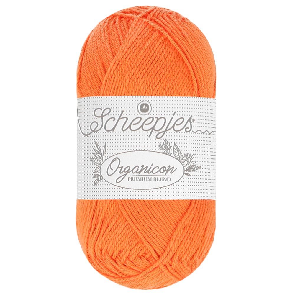 Scheepjes Organicon 50g 224 Deep Tangerine | Knitting yarn shop / dzijas veikals