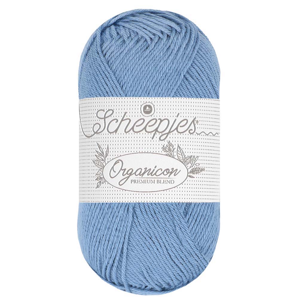 Scheepjes Organicon 50g 254 Steel Blue | Knitting yarn shop / dzijas veikals