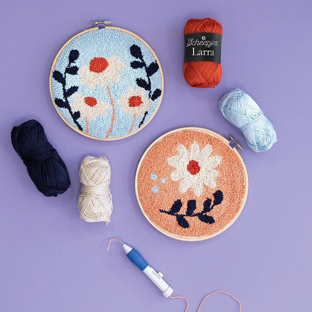 Scheepjes Punch Needle Kit Flowers – 1pc | Knitting yarn shop / dzijas veikals