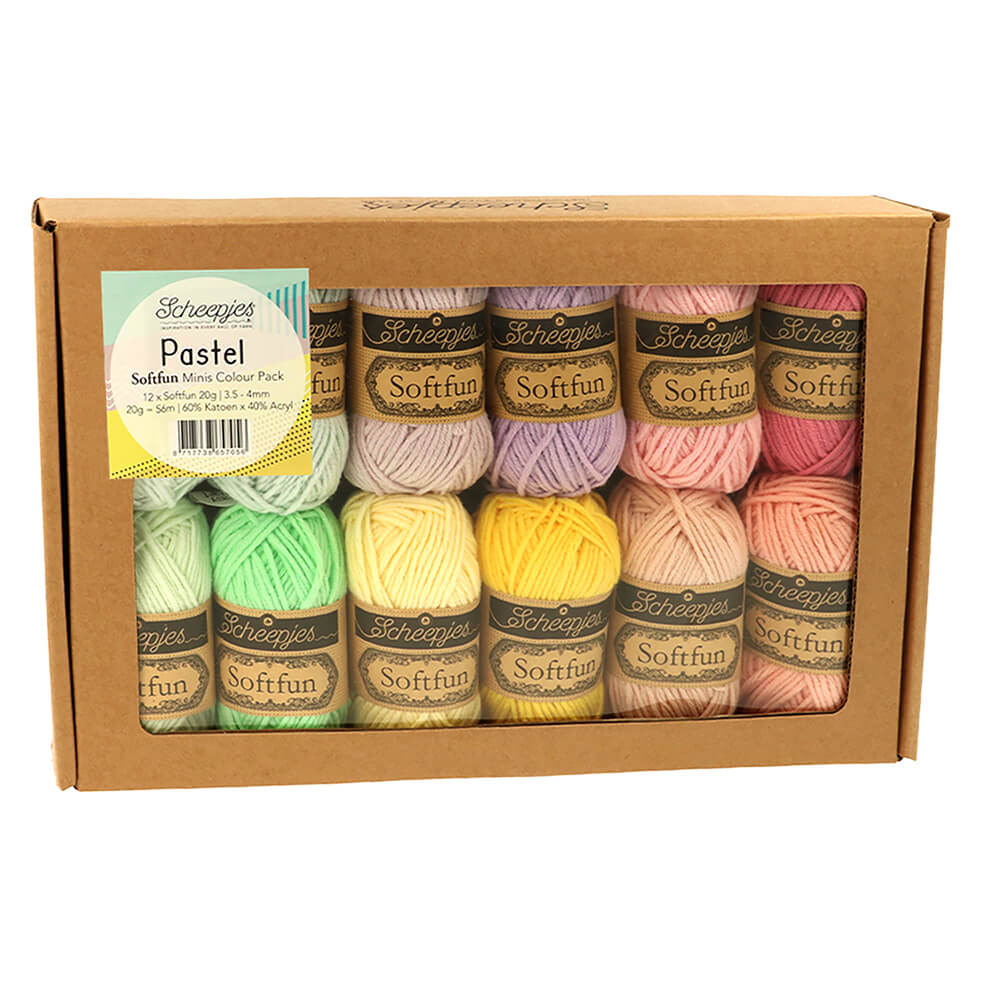 Scheepjes Softfun colour pack 12x20g - 1pc - Cloud Pastel | Knitting yarn shop / dzijas veikals