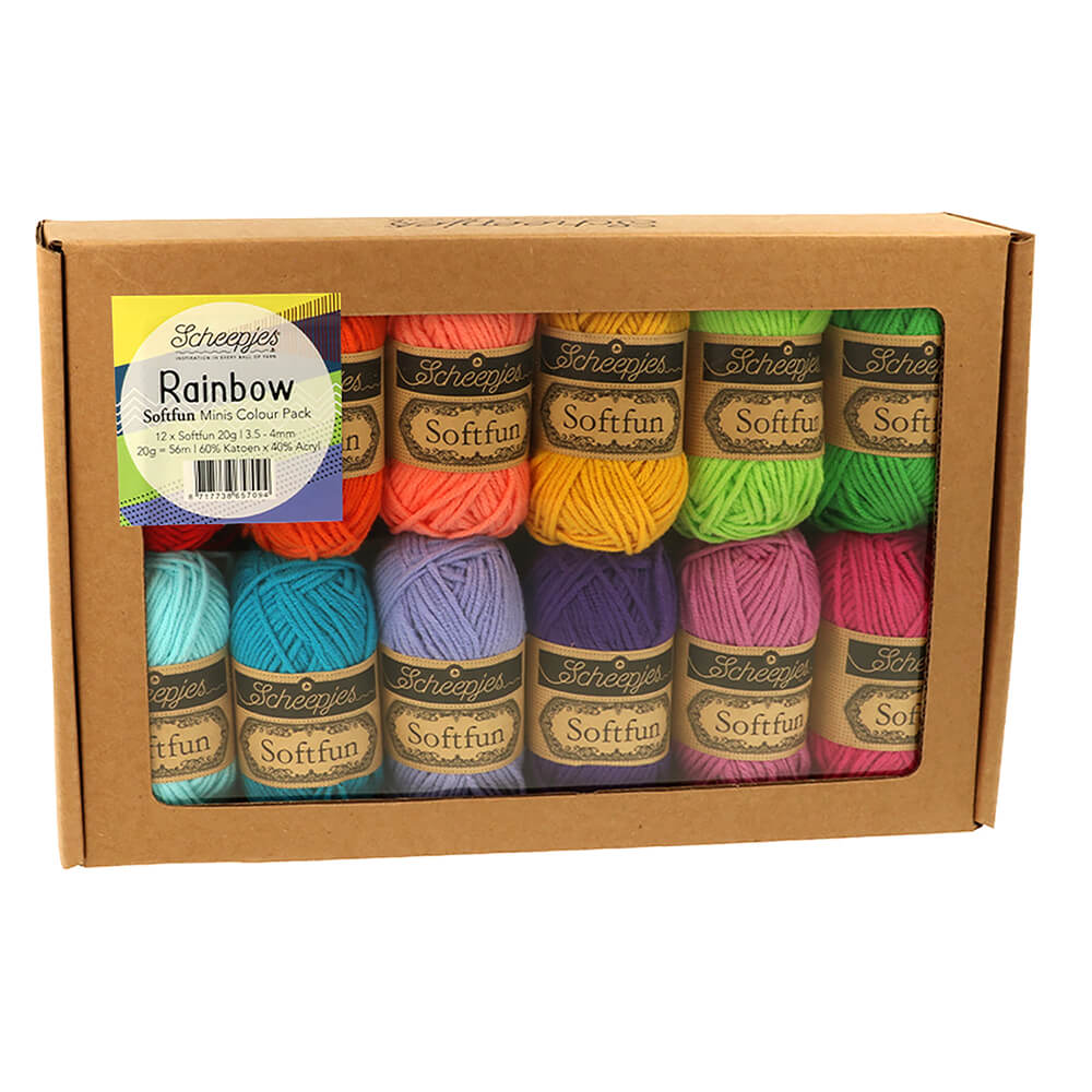 Scheepjes Softfun colour pack 12x20g - 1pc - Cloud Rainbow | Knitting yarn shop / dzijas veikals