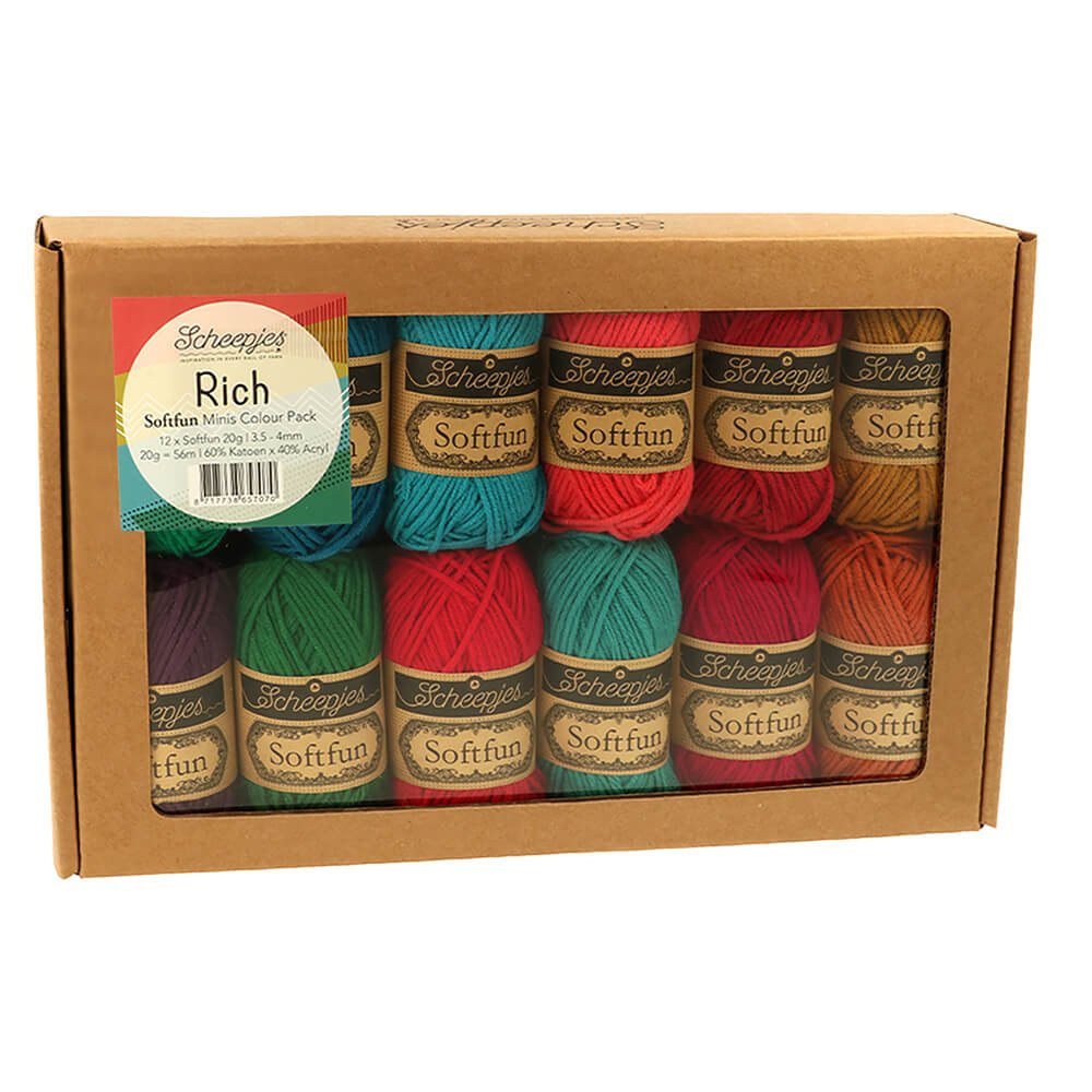 Scheepjes Softfun colour pack 12x20g - 1pc - Cloud Rich | Knitting yarn shop / dzijas veikals