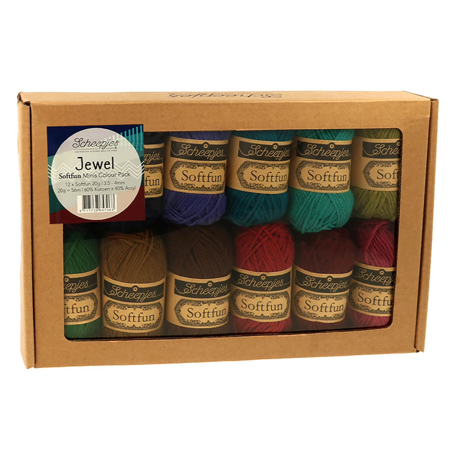 Scheepjes Softfun colour pack 12x20g, 5 variants Jewel | Knitting yarn shop / dzijas veikals