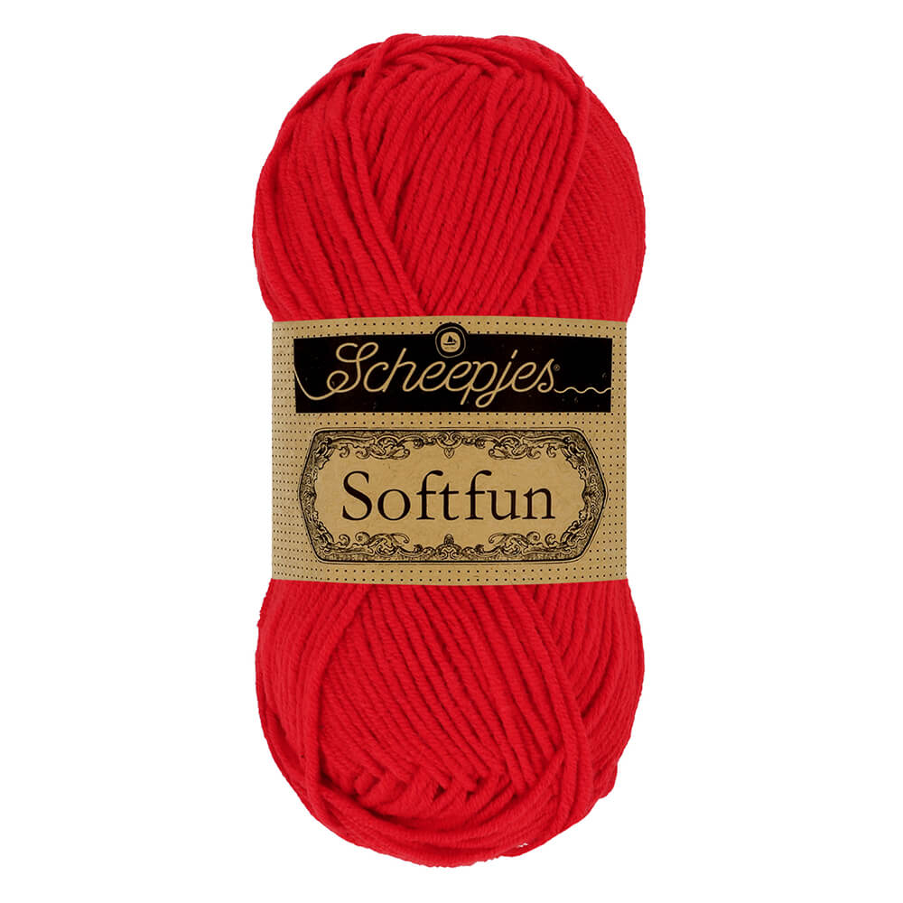 Scheepjes Softfun Yarn, colours 2401 - 2639 2410 Candy Apple | Knitting yarn shop / dzijas veikals