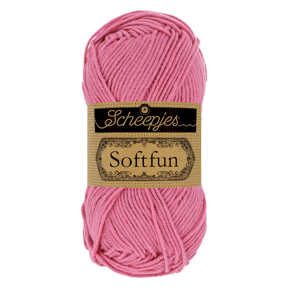 Scheepjes Softfun Yarn, colours 2401 - 2639 2480 Pink | Knitting yarn shop / dzijas veikals