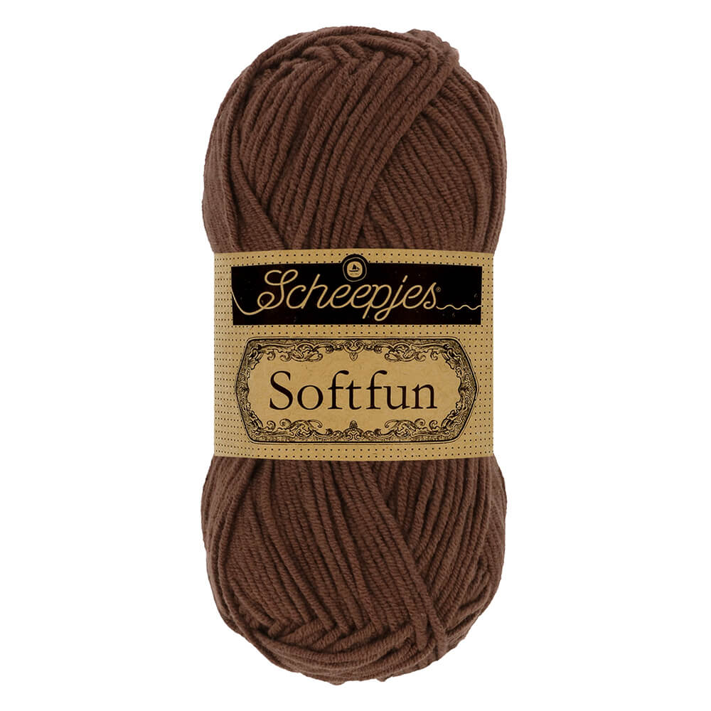 Scheepjes Softfun Yarn, colours 2401 - 2639 2491 Pecan | Knitting yarn shop / dzijas veikals