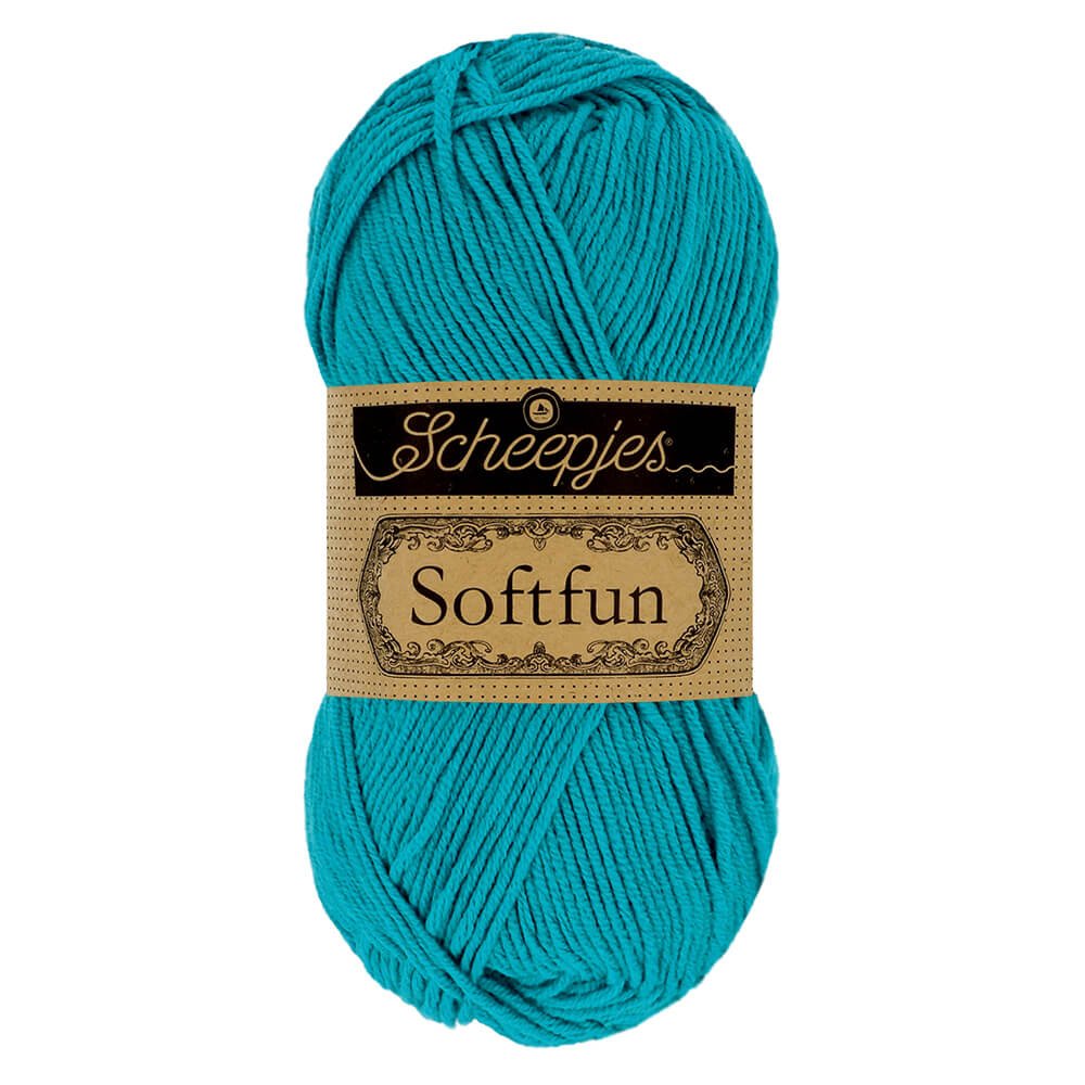 Scheepjes Softfun Yarn, colours 2401 - 2639 2511 Dark Turquoise | Knitting yarn shop / dzijas veikals