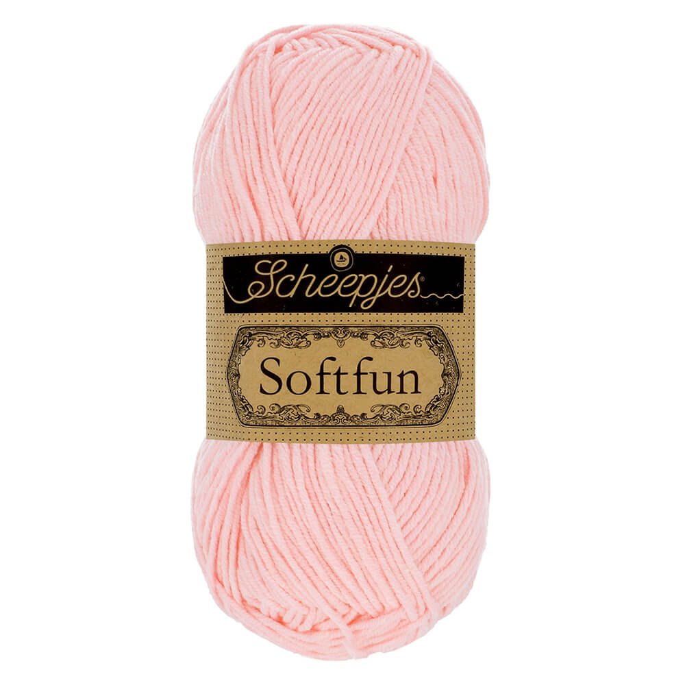 Scheepjes Softfun Yarn, colours 2401 - 2639 2513 Light Rose | Knitting yarn shop / dzijas veikals