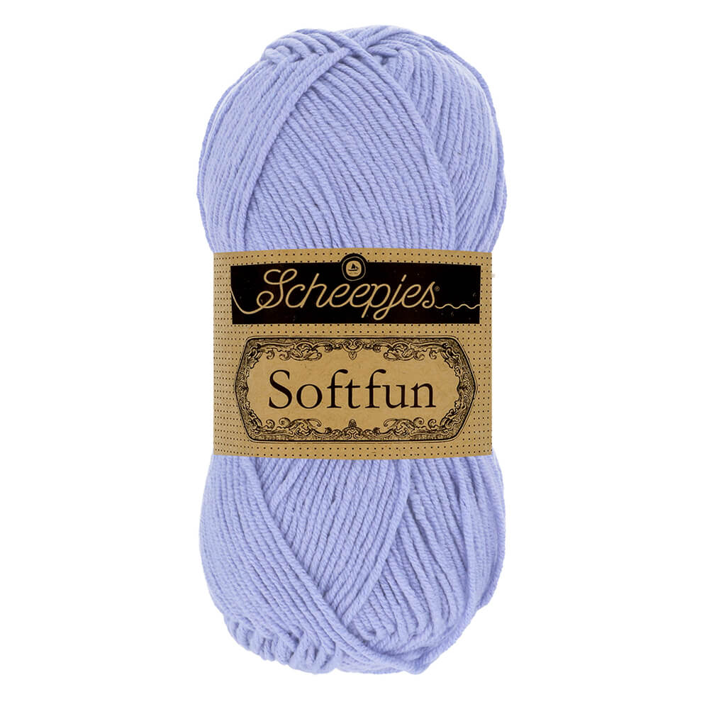 Scheepjes Softfun Yarn, colours 2401 - 2639 2519 Violet | Knitting yarn shop / dzijas veikals