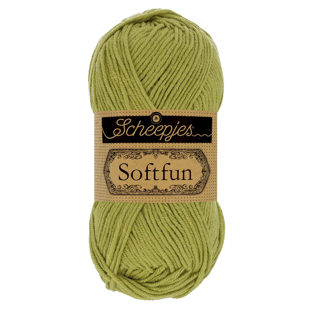 Scheepjes Softfun Yarn, colours 2401 - 2639 2531 Olive | Knitting yarn shop / dzijas veikals
