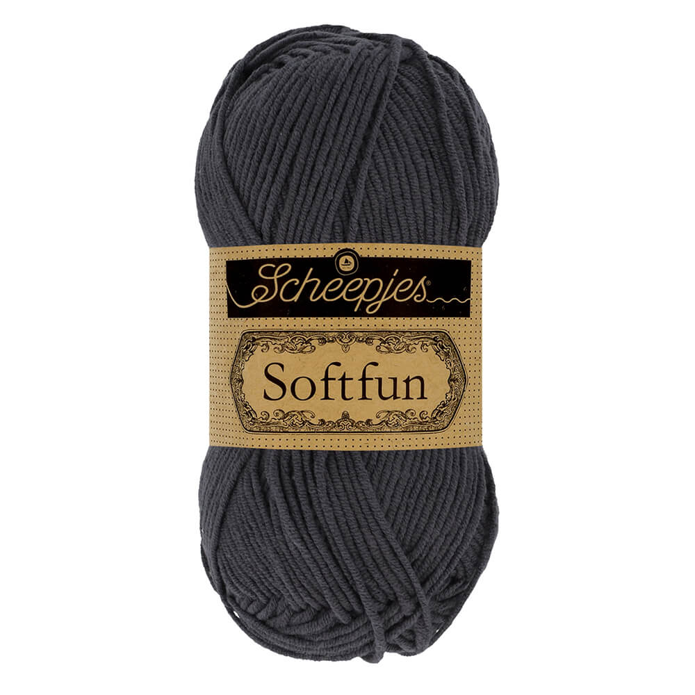 Scheepjes Softfun Yarn, colours 2401 - 2639 2601 Graphite | Knitting yarn shop / dzijas veikals