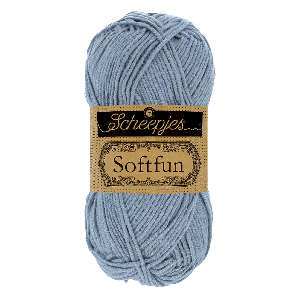 Scheepjes Softfun Yarn, colours 2401 - 2639 2602 Slate Blue | Knitting yarn shop / dzijas veikals