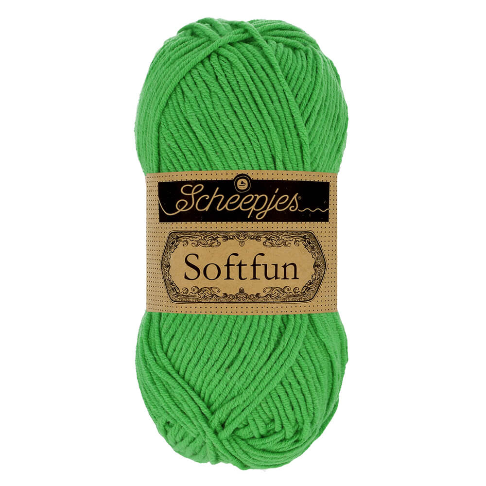 Scheepjes Softfun Yarn, colours 2401 - 2639 2605 Emerald | Knitting yarn shop / dzijas veikals