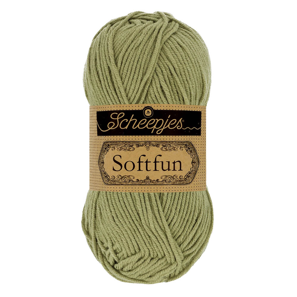 Scheepjes Softfun Yarn, colours 2401 - 2639 2606 Moss | Knitting yarn shop / dzijas veikals