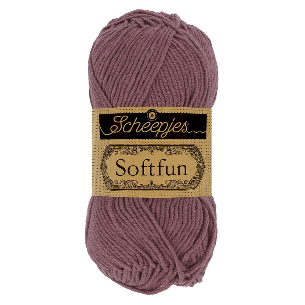 Scheepjes Softfun Yarn, colours 2401 - 2639 2624 Mauve | Knitting yarn shop / dzijas veikals