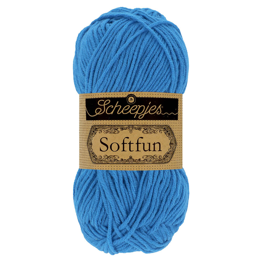 Scheepjes Softfun Yarn, colours 2401 - 2639 2629 Azure | Knitting yarn shop / dzijas veikals