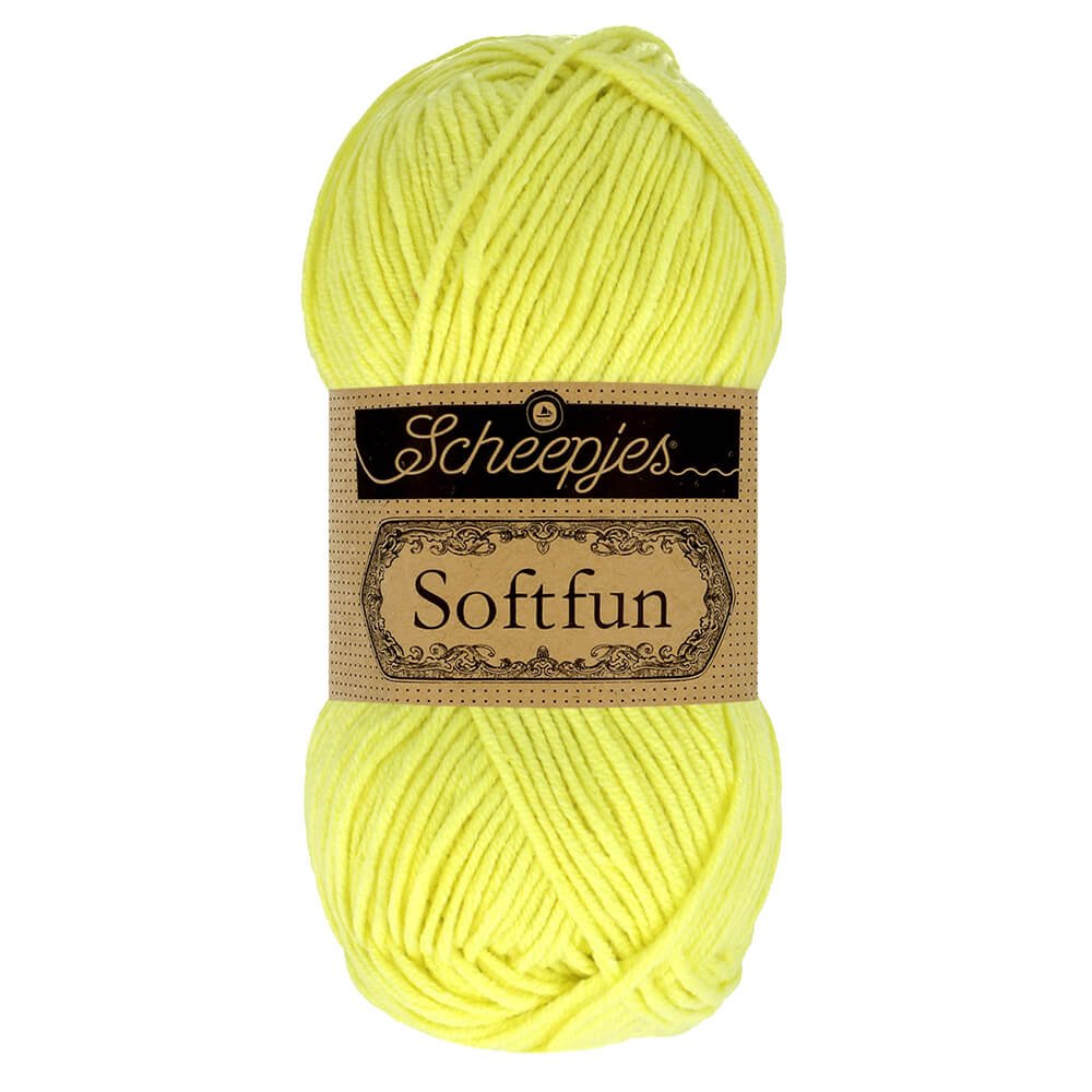 Scheepjes Softfun Yarn, colours 2401 - 2639 2638 Soft Lime | Knitting yarn shop / dzijas veikals