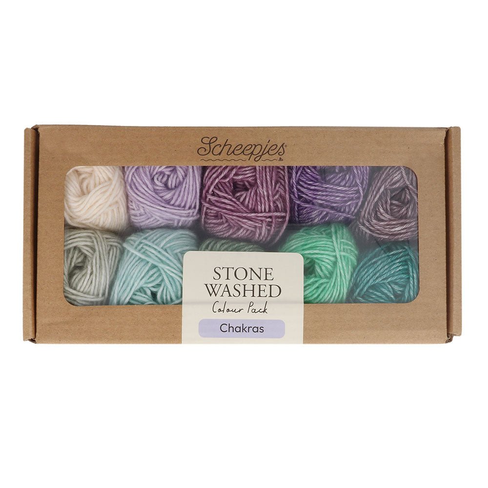 Scheepjes Stone Washed colour pack 10x25g, 5 variants Chakras | Knitting yarn shop / dzijas veikals