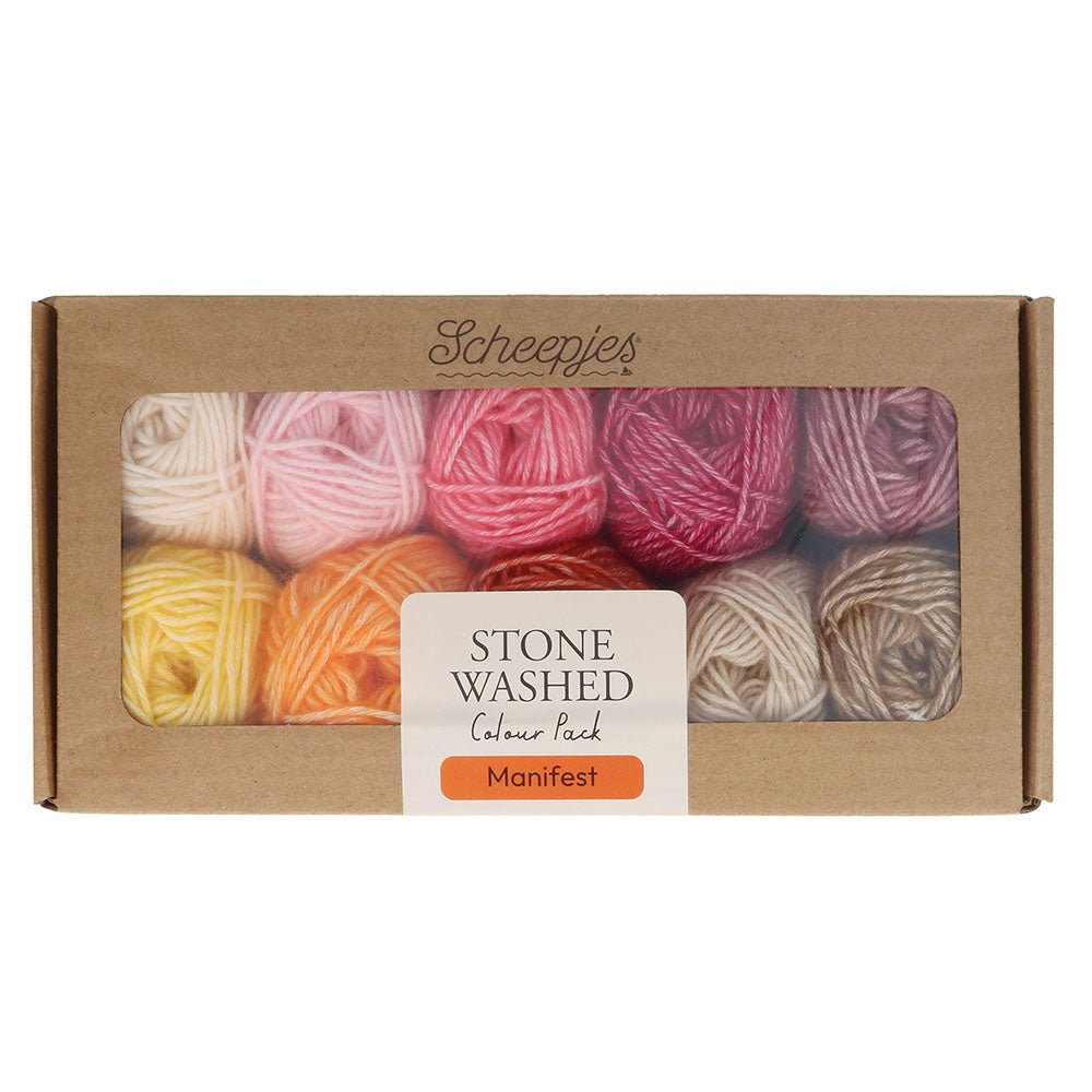 Scheepjes Stone Washed colour pack 10x25g, 5 variants Manifest | Knitting yarn shop / dzijas veikals
