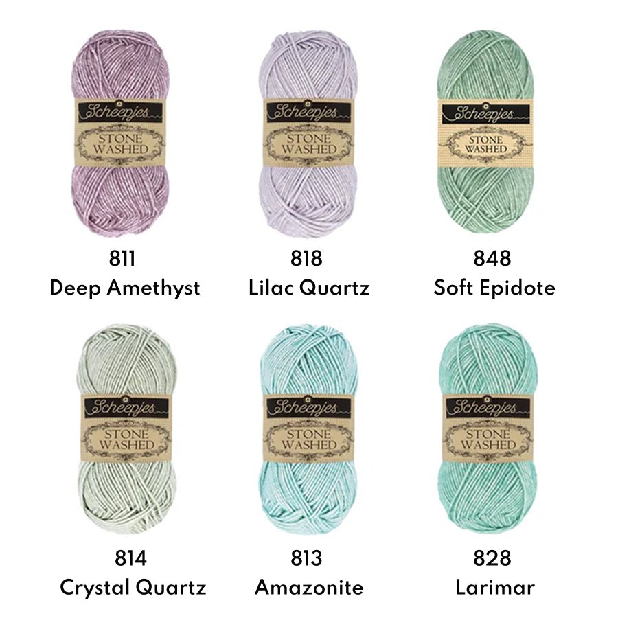 Scheepjes Stone Washed Yarn, 50g 801 Moon Stone | Knitting yarn shop / dzijas veikals