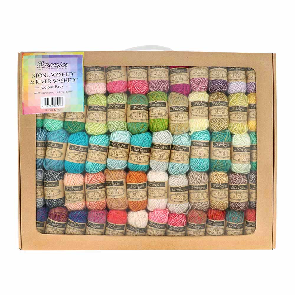Scheepjes StoneWashed - RiverWashed Colour Pack 58x10g | Knitting yarn shop / dzijas veikals