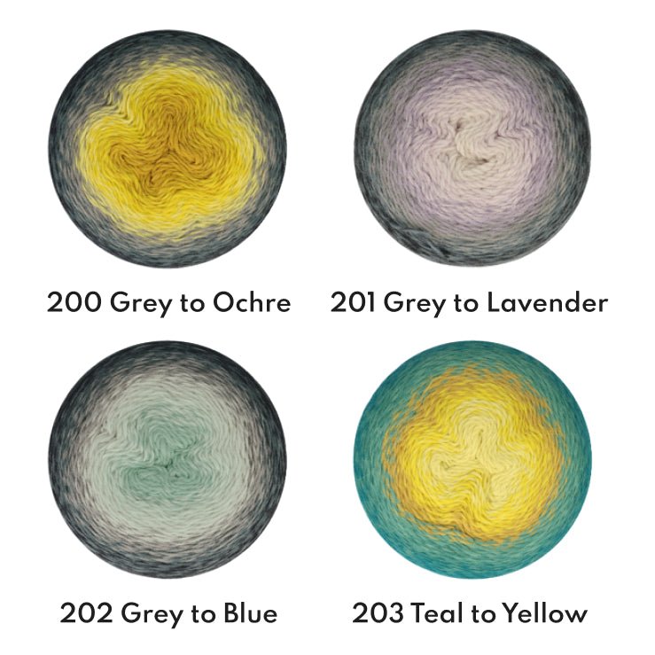 Scheepjes Whirligig, 450g 200 Grey to Ochre | Knitting yarn shop / dzijas veikals