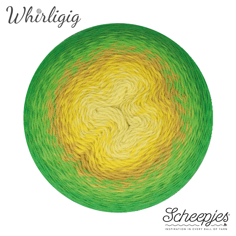 Scheepjes Whirligig, 450g 206 Green to Ochre | Knitting yarn shop / dzijas veikals