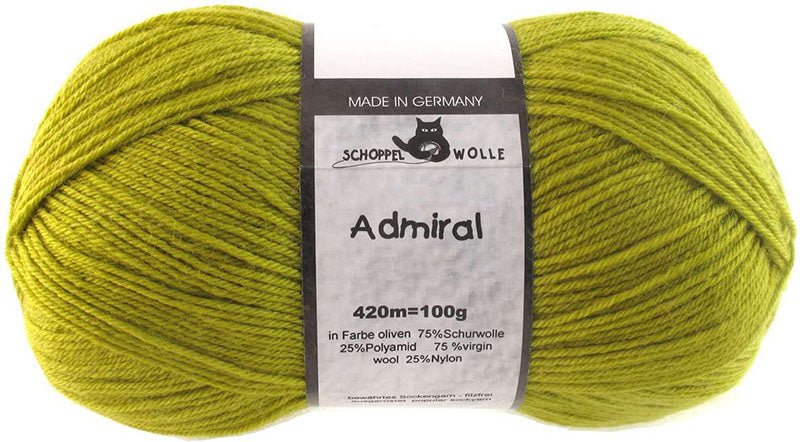 Schoppel Admiral sock yarn 0383 Olives | Knitting yarn shop / dzijas veikals