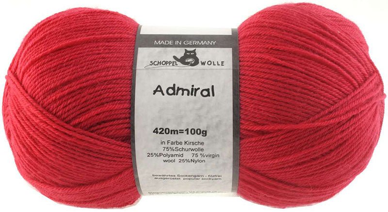 Schoppel Admiral sock yarn 1303 Cherry | Knitting yarn shop / dzijas veikals