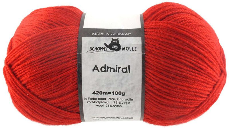 Schoppel Admiral sock yarn 1390 Fire | Knitting yarn shop / dzijas veikals