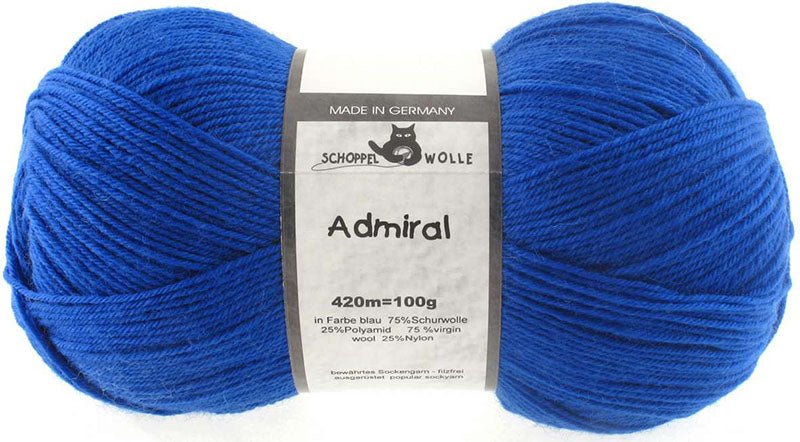 Schoppel Admiral sock yarn 4401 Blue | Knitting yarn shop / dzijas veikals