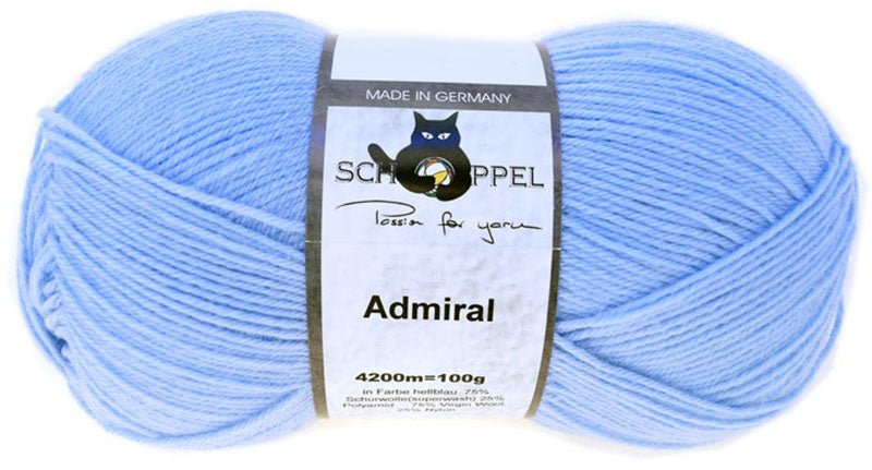 Schoppel Admiral sock yarn 5011 Light Blue | Knitting yarn shop / dzijas veikals