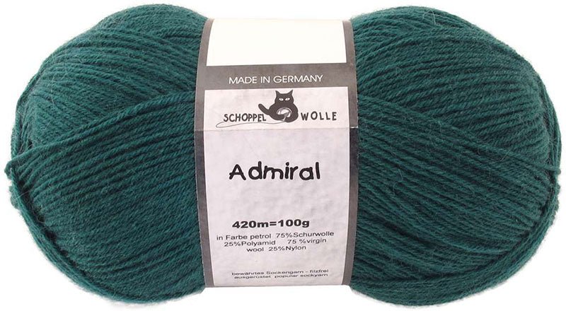 Schoppel Admiral sock yarn 5900 Teal | Knitting yarn shop / dzijas veikals