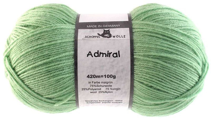 Schoppel Admiral sock yarn 6760 May Green | Knitting yarn shop / dzijas veikals