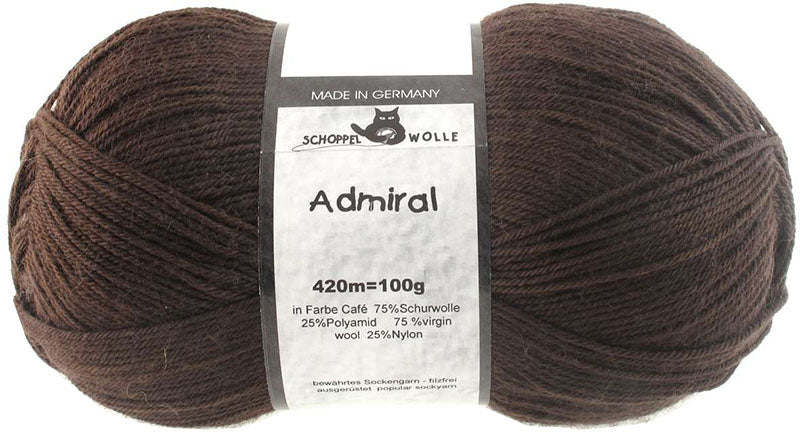 Schoppel Admiral sock yarn 7705 Café | Knitting yarn shop / dzijas veikals
