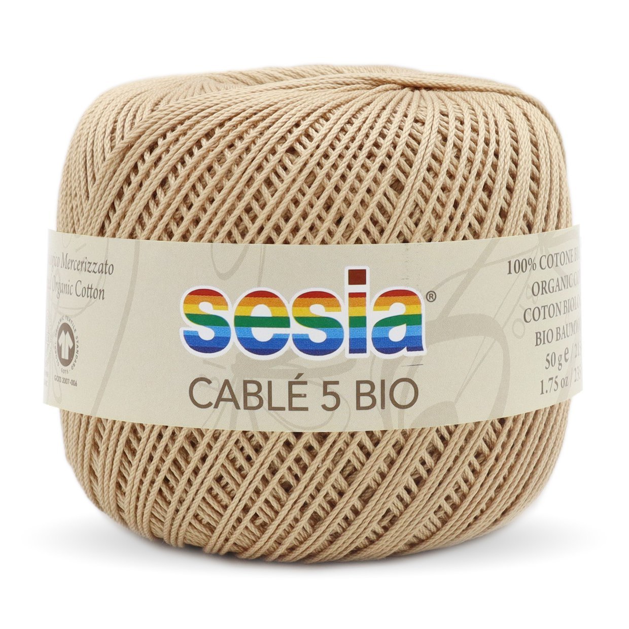 SESIA Cable 5 Bio CABLE 5 BIO - 0053 ECRU SCURO | Knitting yarn shop / dzijas veikals