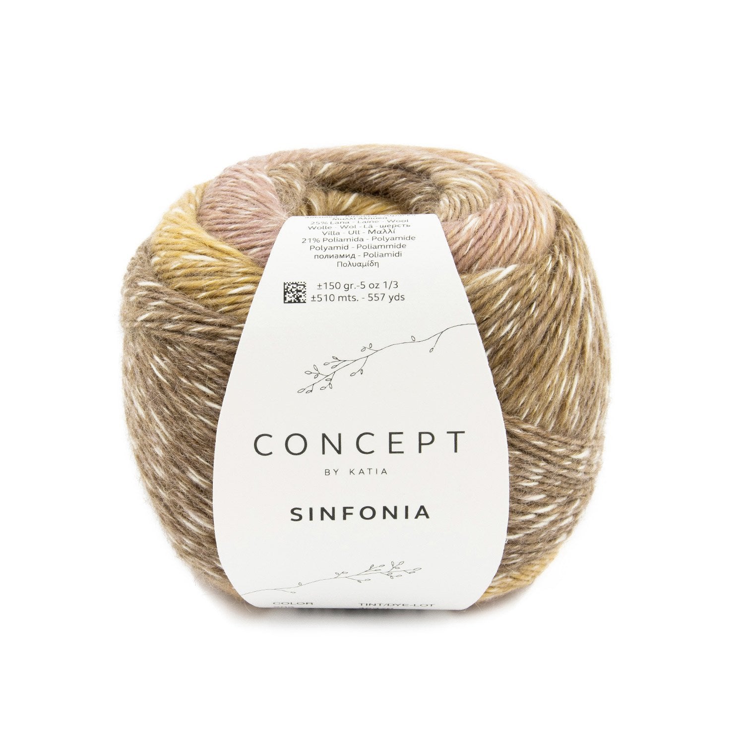 SINFONIA Alpaca & Cotton Singles Yarn – Multicolor Laceweight by Concept by Katia 202 - ocre marron rosa | Knitting yarn shop / dzijas veikals