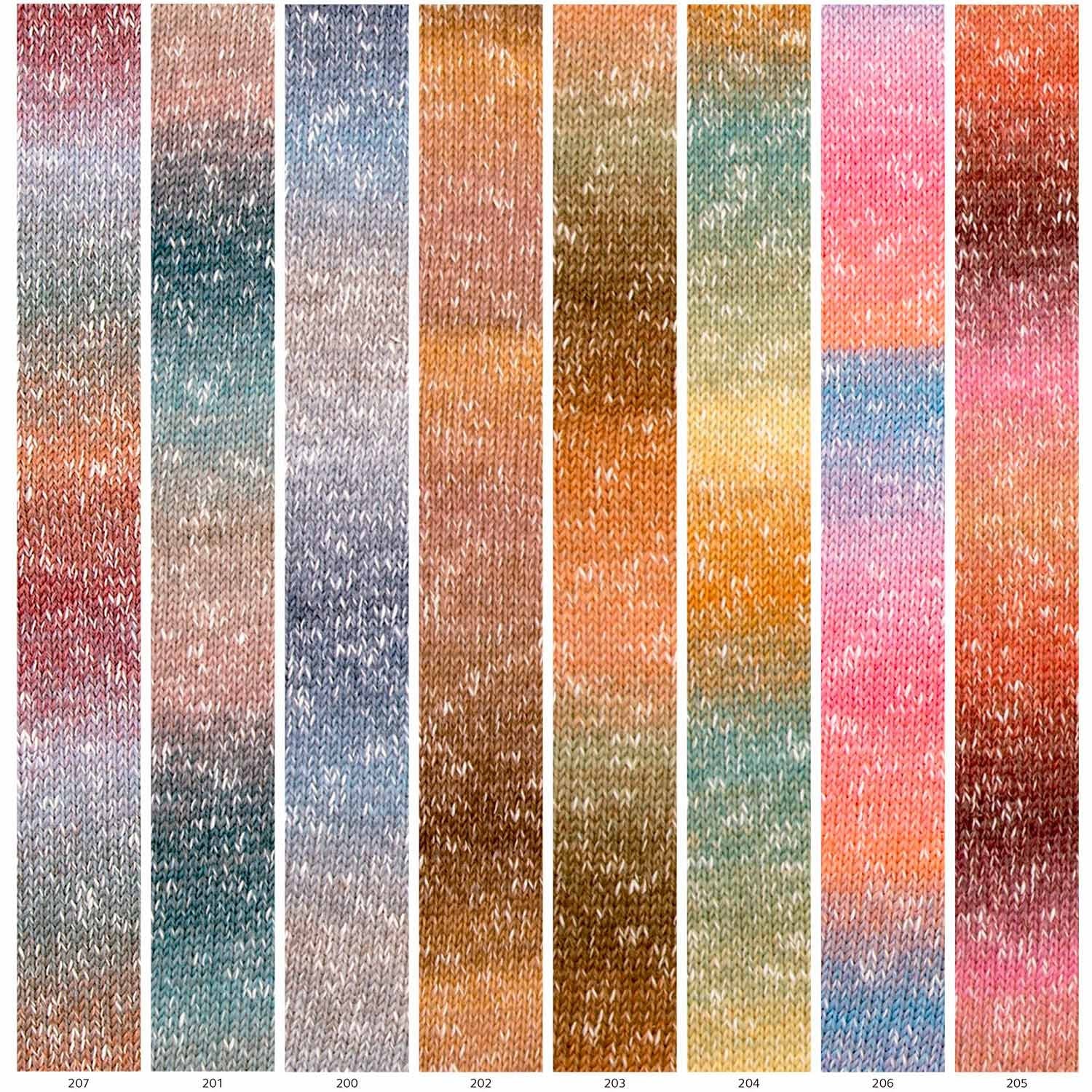 SINFONIA Alpaca & Cotton Singles Yarn – Multicolor Laceweight by Concept by Katia 206 - fucsia/naranja/turqu | Knitting yarn shop / dzijas veikals