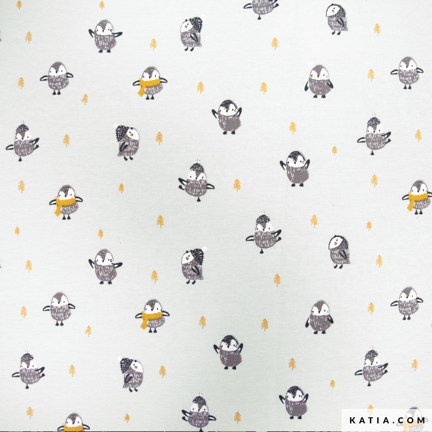 Sweat AW Penguins Dance,95% Cotton - 5% Elastane,145 - 150cm - 245gr/mt2 | Knitting yarn shop / dzijas veikals