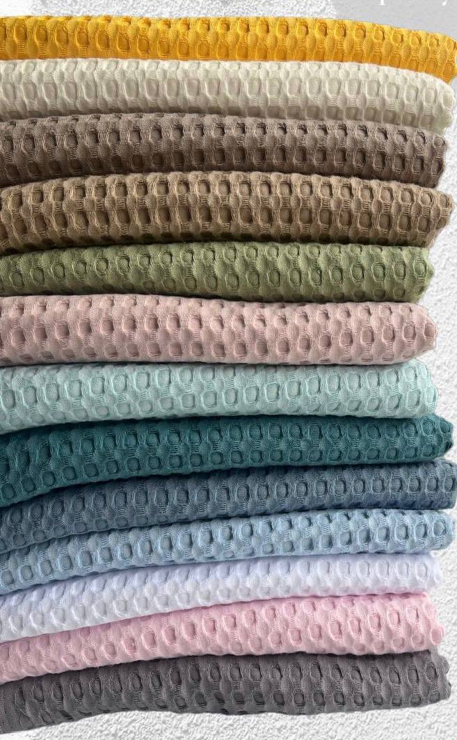 Vaffle fabric, 100% cotton, per meter old rose | Knitting yarn shop / dzijas veikals