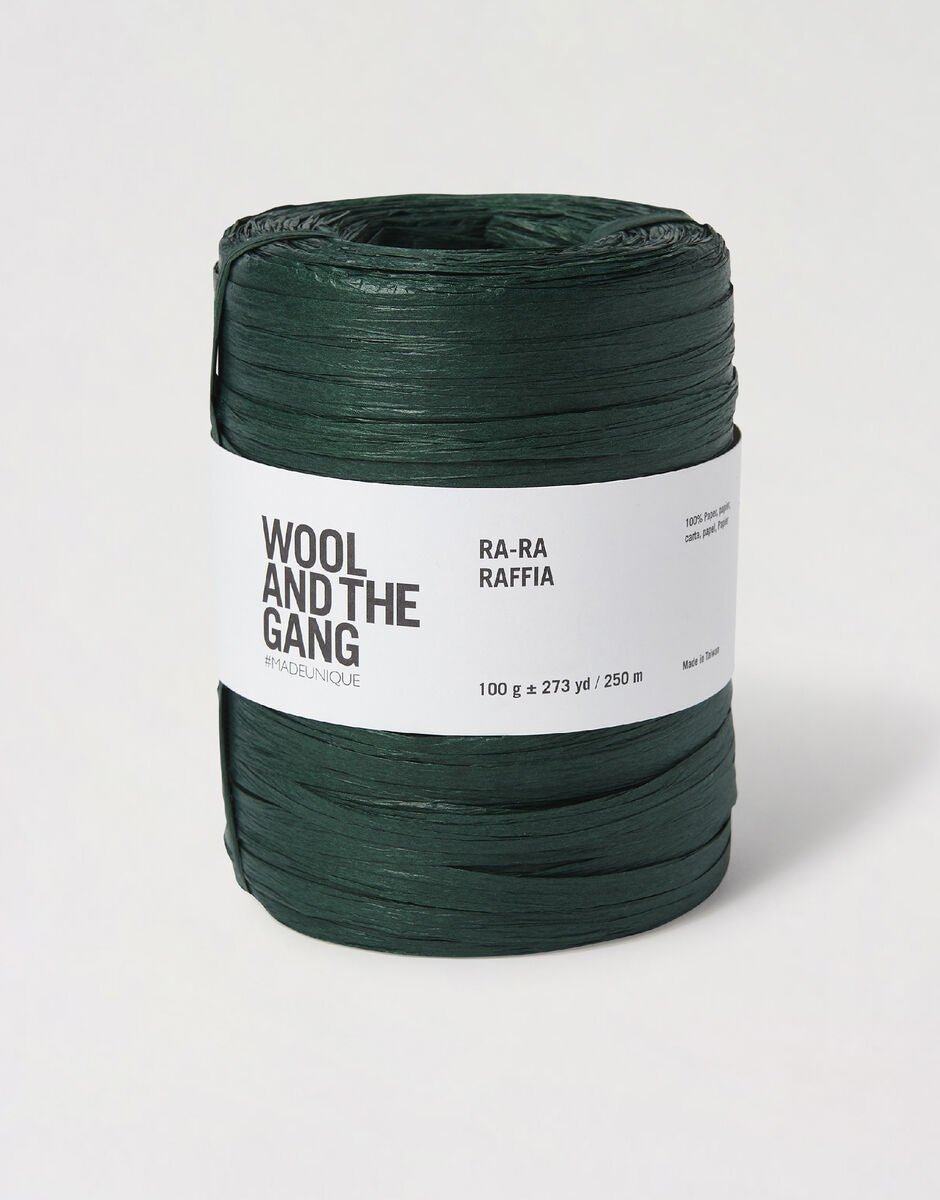 WOOL AND THE GANG Ra - Ra RAFFIA Bottle Green | Knitting yarn shop / dzijas veikals