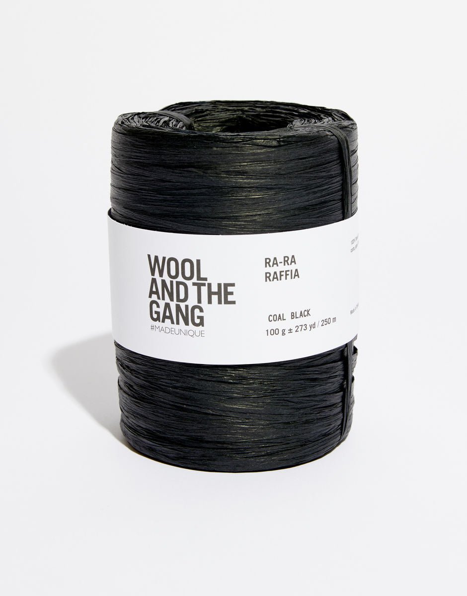WOOL AND THE GANG Ra - Ra RAFFIA Coal Black | Knitting yarn shop / dzijas veikals