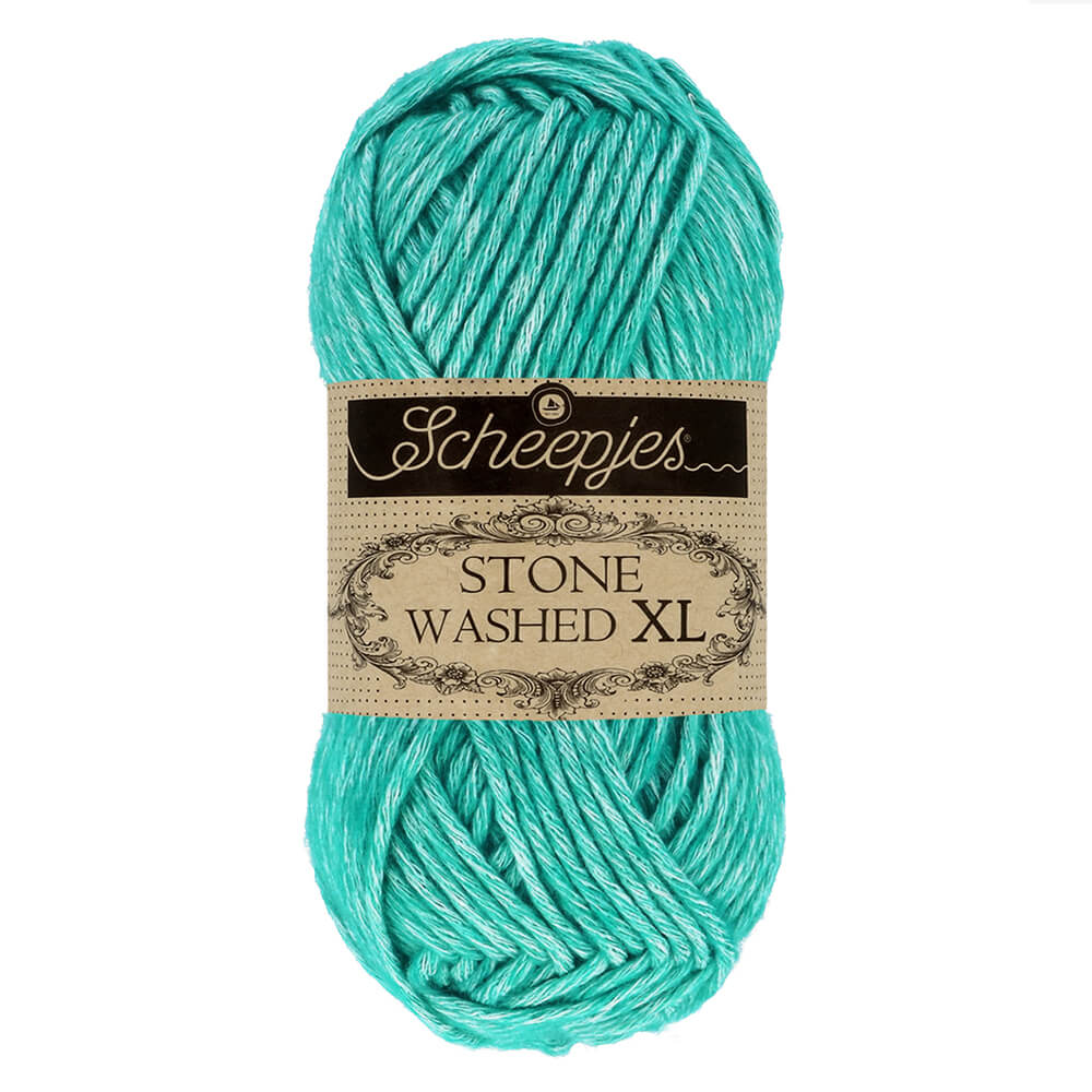 Scheepjes Stone Washed XL, 50g 855 green Agate | Knitting yarn shop / dzijas veikals