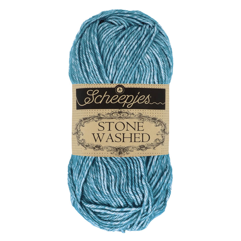 Scheepjes Stone Washed Yarn, 50g 805 Blue Apatite | Knitting yarn shop / dzijas veikals